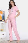 Zivame Farm Lore Knit Cotton Pyajama Set - Almond Blossom — thumbnail 3
